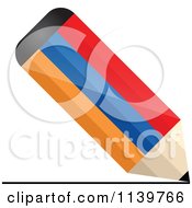 Clipart Of 3d Writing Armenian Flag Pencil Royalty Free Vector Illustration