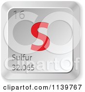 Poster, Art Print Of 3d Red And Silver Sulfur Element Keyboard Button