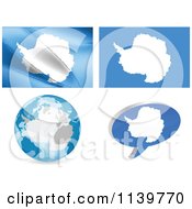 Poster, Art Print Of Antarctica Map Flags Globe And Chat Balloon