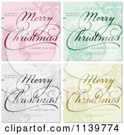 Poster, Art Print Of Merry Christmas And Happy New Year Greetings Over Ornate Backgrounds