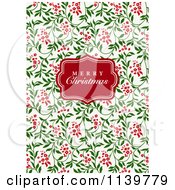 Poster, Art Print Of Red Merry Christmas Greeting Frame Over Red And Green Vines