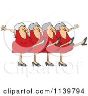 Chorus Line Of Old Ladies Dancing The Can Can