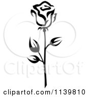 Clipart Of A Black And White Rose Flower 21 Royalty Free Vector Illustration