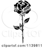 Clipart Of A Black And White Rose Flower 22 Royalty Free Vector Illustration