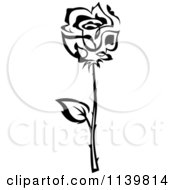 Clipart Of A Black And White Rose Flower 25 Royalty Free Vector Illustration