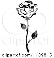 Clipart Of A Black And White Rose Flower 26 Royalty Free Vector Illustration