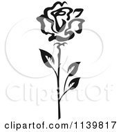 Clipart Of A Black And White Rose Flower 28 Royalty Free Vector Illustration