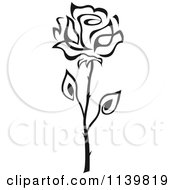 Clipart Of A Black And White Rose Flower 30 Royalty Free Vector Illustration