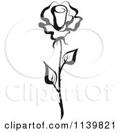 Clipart Of A Black And White Rose Flower 32 Royalty Free Vector Illustration