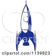 Poster, Art Print Of Retro Blue Space Shuttle Rocket 3