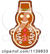 Clipart Of A Snowman Gingerbread Christmas Cookie Royalty Free Vector Illustration