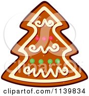 Clipart Of A Tree Gingerbread Christmas Cookie Royalty Free Vector Illustration