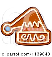 Clipart Of A Santa Hat Gingerbread Christmas Cookie Royalty Free Vector Illustration