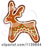 Clipart Of A Reindeer Gingerbread Christmas Cookie Royalty Free Vector Illustration