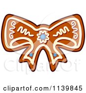 Clipart Of A Bow Gingerbread Christmas Cookie Royalty Free Vector Illustration
