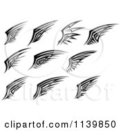 Poster, Art Print Of Black And White Wing Designs 3
