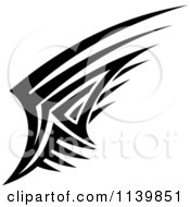 Clipart Of A Black And White Tribal Wing 1 Royalty Free Vector Illustration