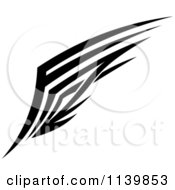 Clipart Of A Black And White Tribal Wing 2 Royalty Free Vector Illustration
