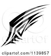 Clipart Of A Black And White Tribal Wing 8 Royalty Free Vector Illustration