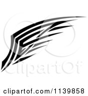 Clipart Of A Black And White Tribal Wing 9 Royalty Free Vector Illustration