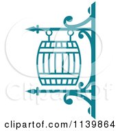 Clipart Of A Teal Pub Shingle Sign 3 Royalty Free Vector Illustration