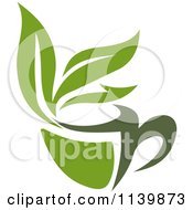Clipart Of A Cup Of Green Tea Or Coffee 7 Royalty Free Vector Illustration