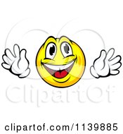 Poster, Art Print Of Happy Yellow Emoticon With Hands