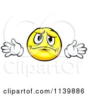 Clipart Of A Shrugging Yellow Emoticon With Hands Royalty Free Vector Illustration by Vector Tradition SM