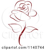 Poster, Art Print Of Beautiful Single Red Rose 3