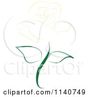 Clipart Of A Beautiful Single Cream Ivory Rose 1 Royalty Free Vector Illustration