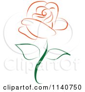 Poster, Art Print Of Beautiful Single Orange Rose 1