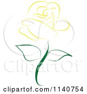 Poster, Art Print Of Beautiful Single Yellow Rose 1