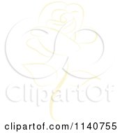Clipart Of A Beautiful Single Cream Ivory Rose 2 Royalty Free Vector Illustration by Vitmary Rodriguez