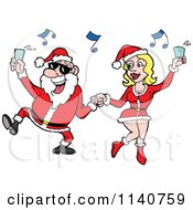 Poster, Art Print Of Santa Holding Up A Drink And Dancing With A Sexy Mrs Clause