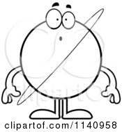 Cartoon Clipart Of A Black And White Surprised Planet Uranus Vector Outlined Coloring Page