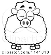 Poster, Art Print Of Black And White Depressed Sheep