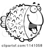 Poster, Art Print Of Black And White Drooling Hungry Blowfish