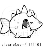 Poster, Art Print Of Black And White Scared Dino Fish