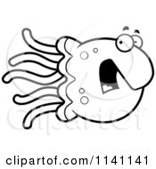 Poster, Art Print Of Black And White Scared Jellyfish