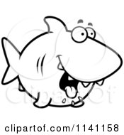 Poster, Art Print Of Black And White Drooling Hungry Shark