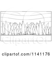 Cartoon Clipart Of Black And White Plants Vector Outlined Coloring Page