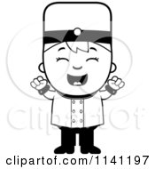 Poster, Art Print Of Black And White Bellhop Hotel Boy Cheering