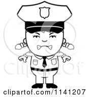 Poster, Art Print Of Black And White Angry Police Girl