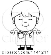 Poster, Art Print Of Black And White Happy Doctor Or Veterinarian Boy