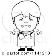 Poster, Art Print Of Black And White Angry Doctor Or Veterinarian Boy