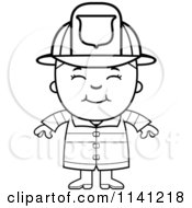Poster, Art Print Of Black And White Happy Fire Fighter Boy