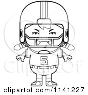 Poster, Art Print Of Black And White Angry Football Player Girl