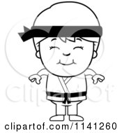 Poster, Art Print Of Black And White Happy Martial Arts Karate Boy