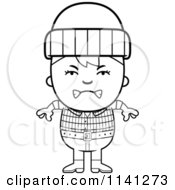 Poster, Art Print Of Black And White Angry Lumberjack Boy