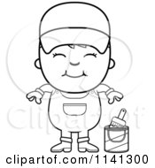Poster, Art Print Of Black And White Happy Painter Boy